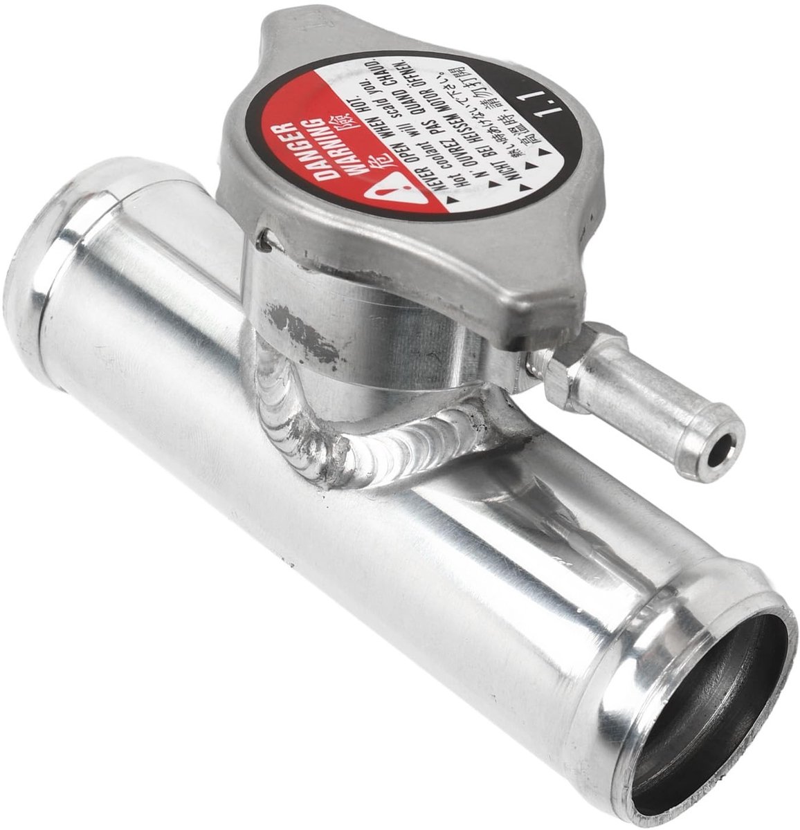 Dailygoods- Koelvloeistof Vulhals 16PSI - Inline Radiator Slang - T6061 Aluminium - 32mm Buitendiameter - 110mm Lang - Polijste Oppervlak