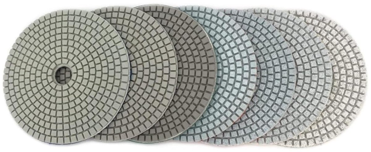 Diamant Polijstschijven - Polijstpads Nat - Vloeren Polijsten - Snel Slijpen - 10 Stuks 125mm - Wit