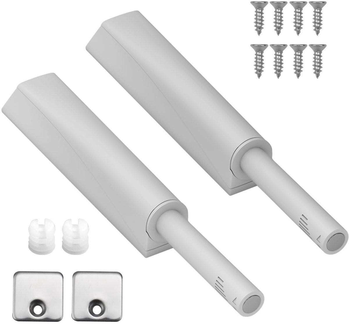 Dailygoods- Deuropener 2-pack - Deurdemper - Softclose - Montage achteraf - Hoogwaardige ABS-kunststof - Afmetingen 82 x 12 mm - Deursluiting