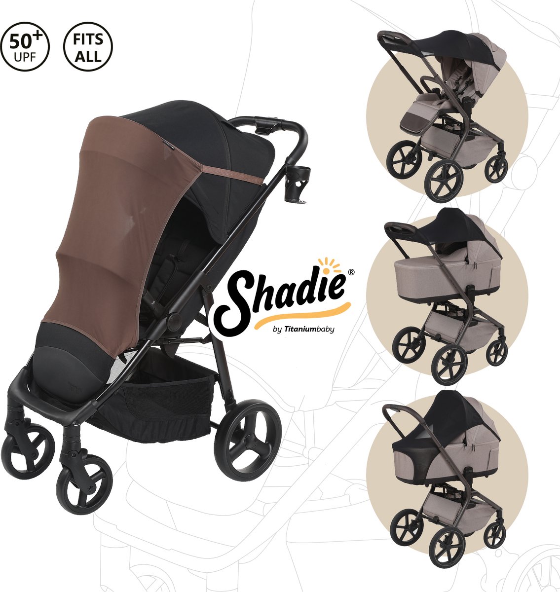 Titaniumbaby SHADIE Elastic Sunshade Truffle Brown