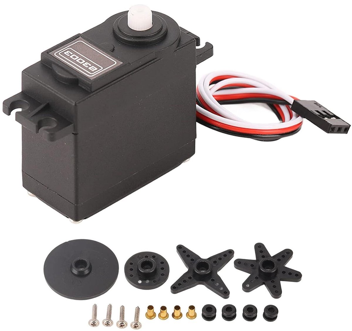 RC Servo Motor - Standaard Servo - RC Auto Besturing - Hoge Snelheid Lage Ruis - 3.9x4.1x2 cm - Zwart
