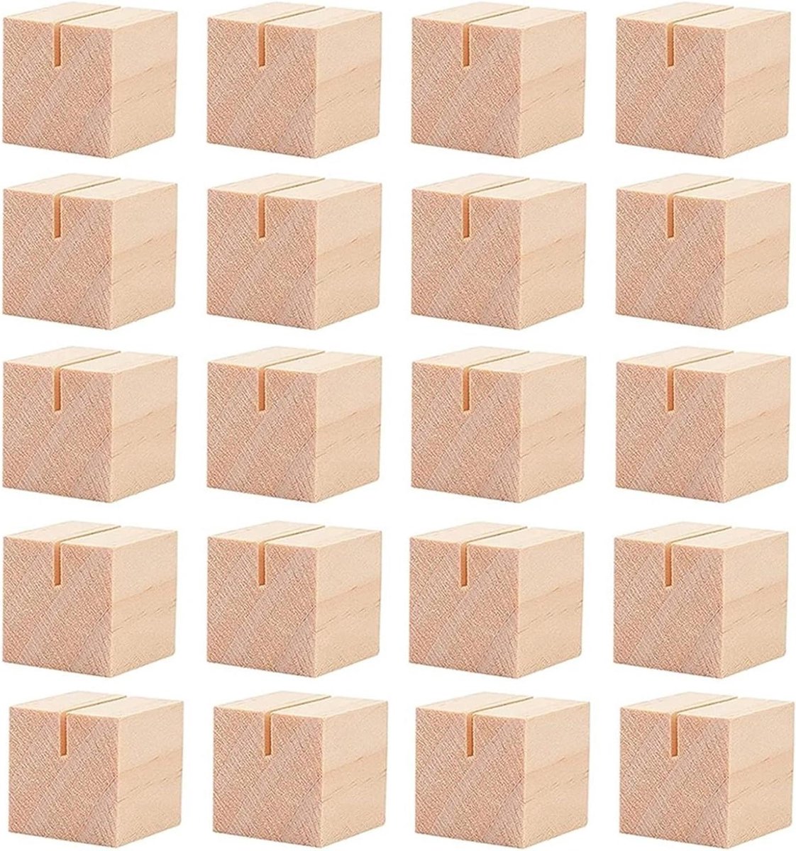 40Pcs Houten Naam Kaarthouder Tafel Nummer Stands Massief Houten Plaats Kaarthouders