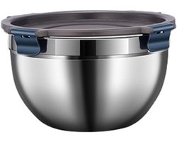 Roestvrijstalen Kom - Huishoudset Deksel - Voedsel Bereiden - Food-grade Afdichting - 1.5 Liter 20cm - One Color