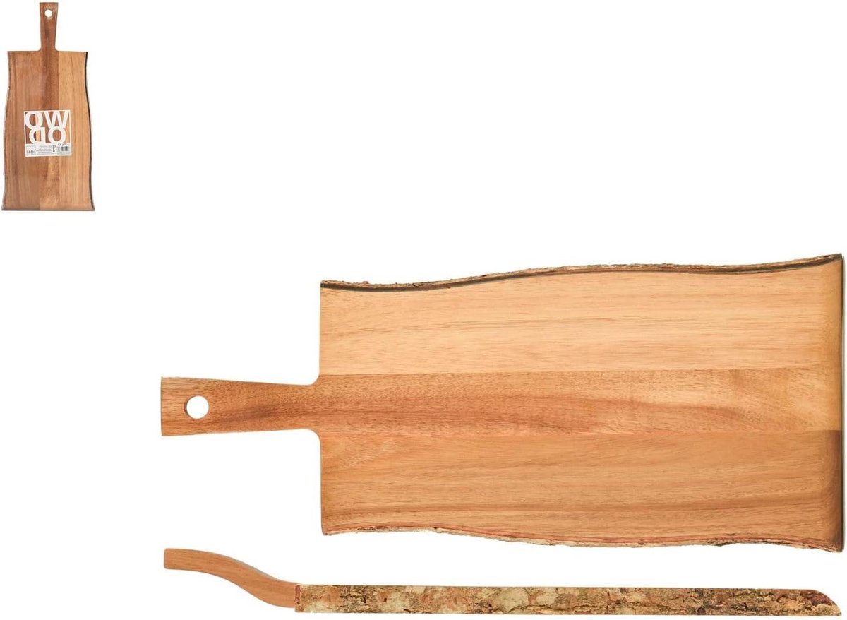 Houten Snijplank - Rechthoekige plank - Keukenwerk - Rustiek design - 45x20 cm - Bruin