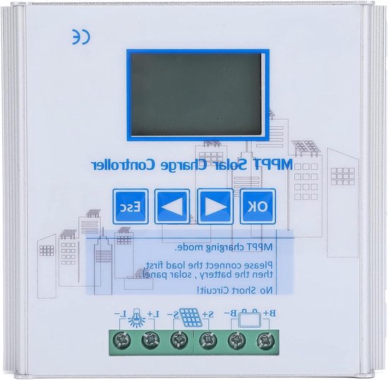 MPPT Solar Laadregelaar 40A 12V 24V, efficiënt opladen zonnepaneel regelaar met anti-omgekeerde bescherming, aluminiumlegering MPPT laadregelaar voor lithium en lood