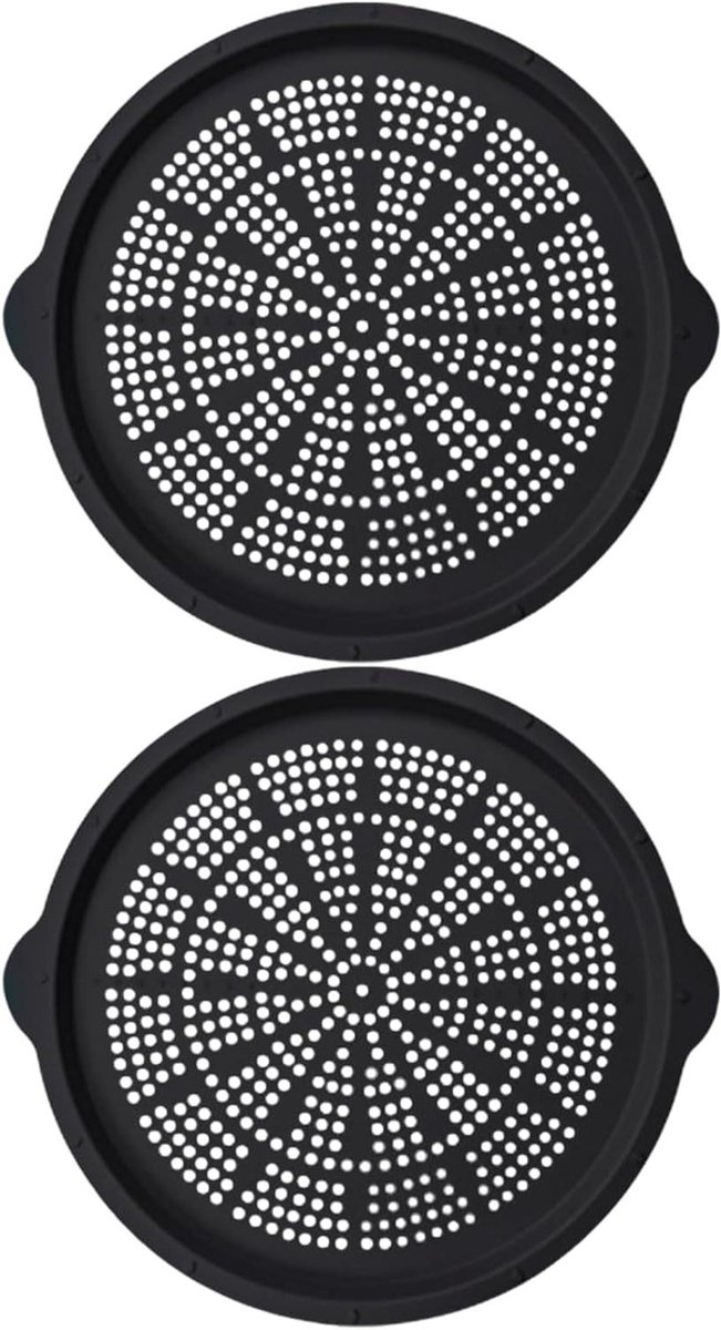 Ronde Pizzapan - Bakplaat Oven - Krokante Pizza Bakken - Geperforeerd Ontwerp - 40 cm Diameter - Zwart