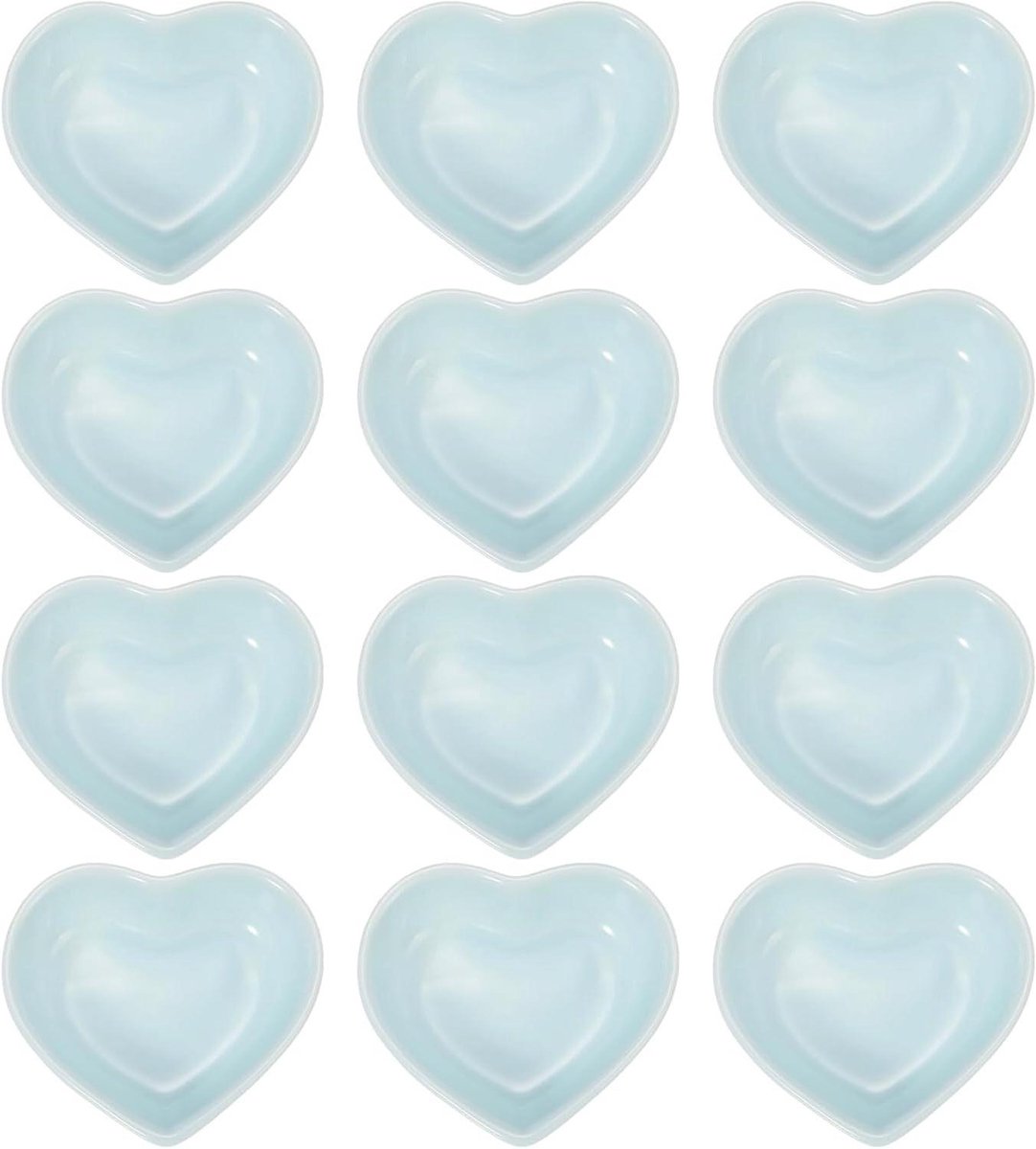 Keramische Hartvormige Schalen - Dipschaaltjes Kruidenschaaltjes - Voorgerechten Dips Serveren - Robuust Porselein Vaatwasserbestendig - 8 x 7.3 cm - Blauw