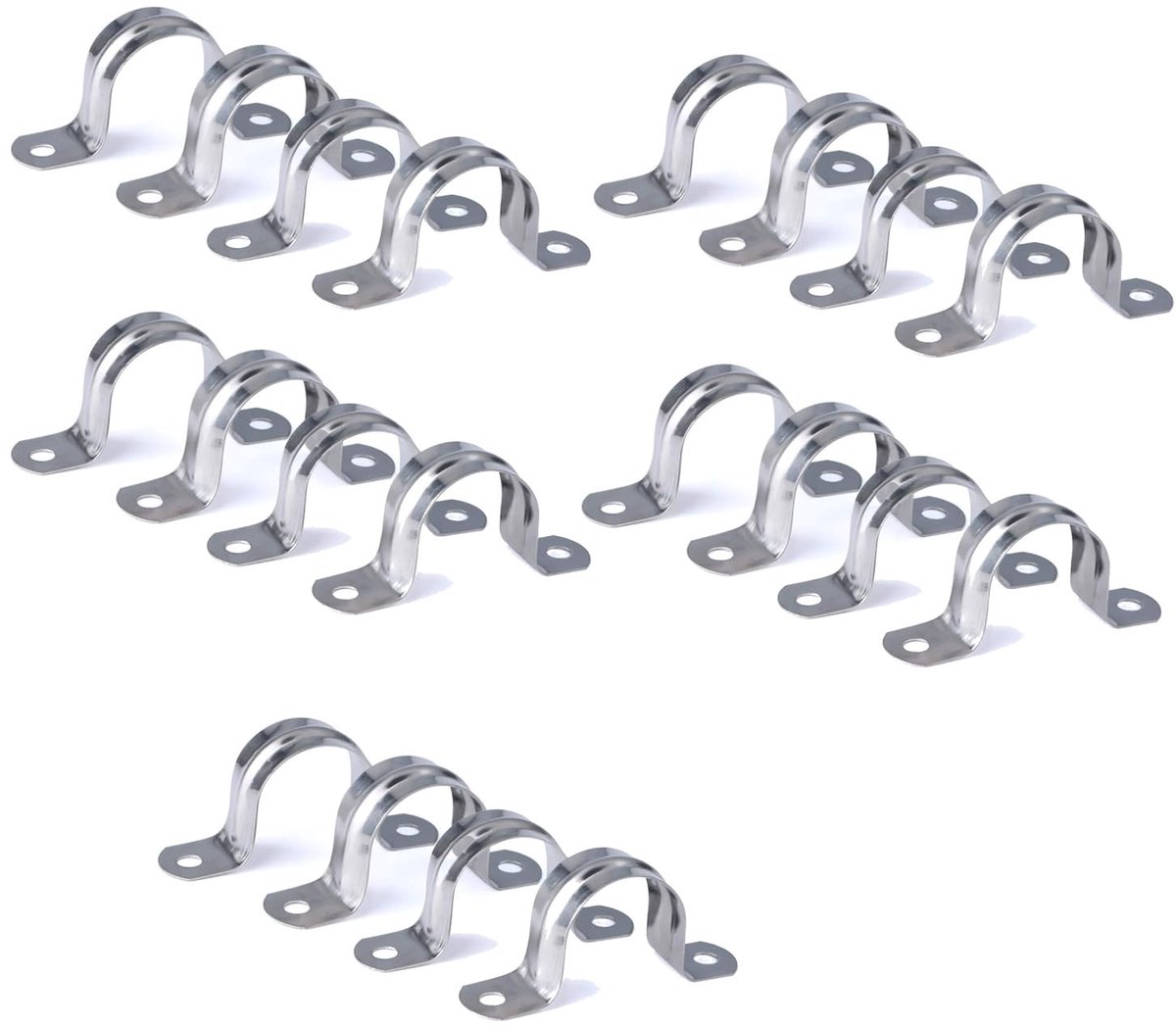 Dailygoods- Pijpklem 20 Stuks - Verbeterde Bevestiging - Roestvrij Staal - Duurzaam - Voor Diverse Oppervlakken - Professionele Afwerking - Buisbeugel