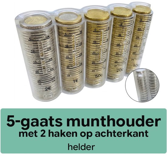 Munthouder - Munt houder - Munthouder horeca - Munthouder plastic - Horeca portemonnee - Premium - Munthouder eurokit - Munthouder auto - Coin display - Horeca munthouder - Munthouders - Portemonnee - Munthouders assortiment - Munthouder euro -5gaats