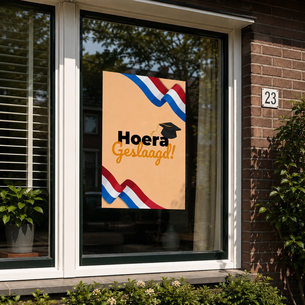 Geslaagd poster A1 formaat | 59,4 x 84 cm | geslaagd versiering | feestdecoratie voor diploma & afstuderen | geslaagd cadeau