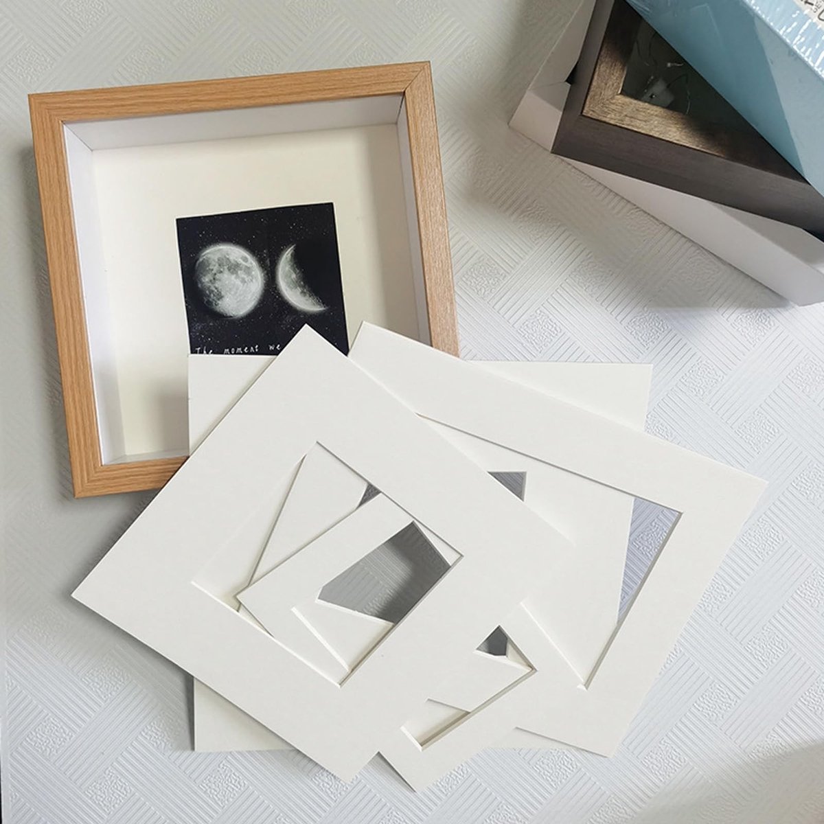 Dailygoods- Passe-partout Set van 10 - Conservation Passe-partout - 10x15 Cm/15x20 Cm - Zuurvrij Karton - Professionele Uitslag - Geschikt voor Foto's/Kunstafdrukken - Foto-inleg