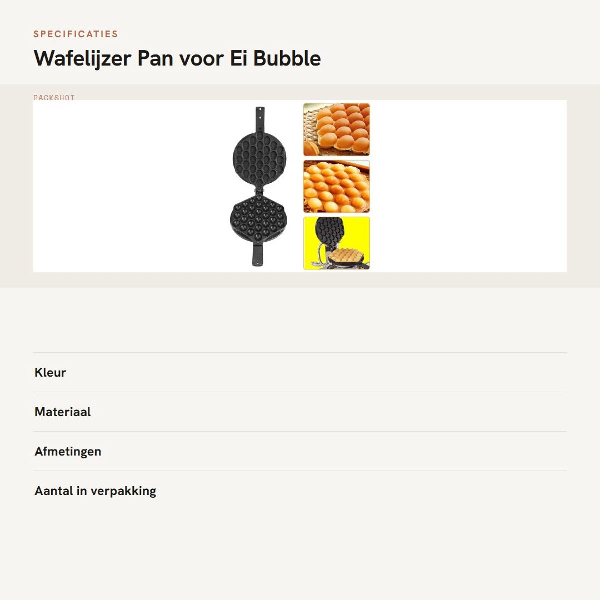Dailygoods - Wafelijzer - Anti-aanbak Bakvorm - Ideaal voor Ei Bubble Wafels - Roestvrij Staal - Compact en Duurzaam - Thuis en Commercieel Gebruik - — cadeau in Cadeau-ideeën - foto 4