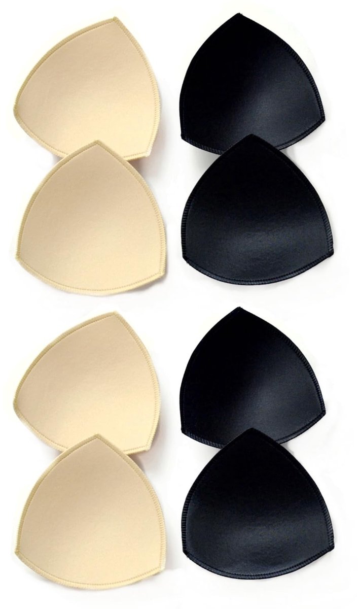 Dailygoods- Beha-pads 4 Paar - Driehoekige Inzetstukken - Schuimversterker - Sportcups - Ademend - Machinewasbaar - Borstpads