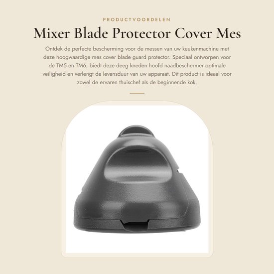 Dailygoods- Mesbescherming Naadloze Beschermer - Mes Cover - Bescherming voor Deegkneder - Geschikt voor TM5/TM6 - Duurzaam Materiaal - Eenvoudige Bevestiging - Mixerbescherming van Dailygoods — afbeelding 4
