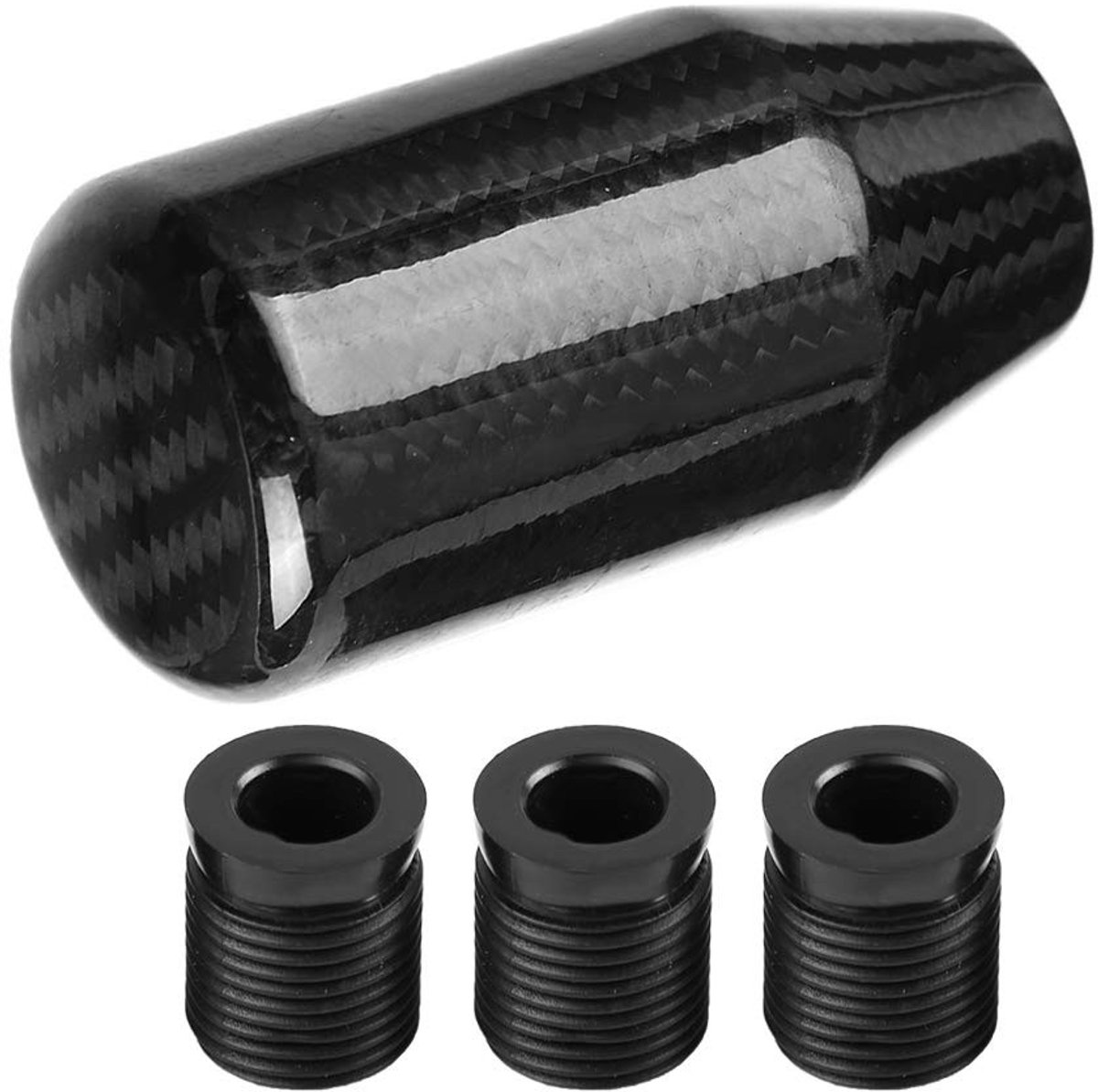 Dailygoods- Pookknop Universeel - Carbon - Transmissiehendel - Knop - 8-12 mm - 1 Stuk - Inclusief Schroeven - Versnellingspook