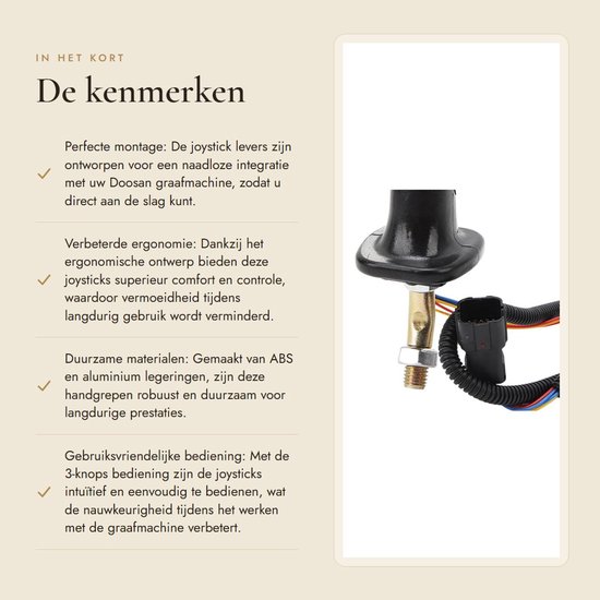 Dailygoods - Graafmachine Joystick - 2 Stuks - Ergonomisch Comfort - 3 Knoppen - Geschikt voor Doosan DH DX150 215 225 300 370-9C - Verbeterde Bedieni van Dailygoods — afbeelding 2