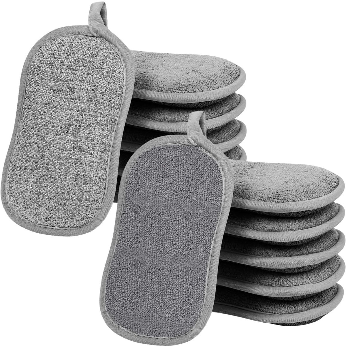 12x Wasbare Afwassponzen - Dubbelzijdige Keukensponzen voor Servies, Glas en Schoonmaak