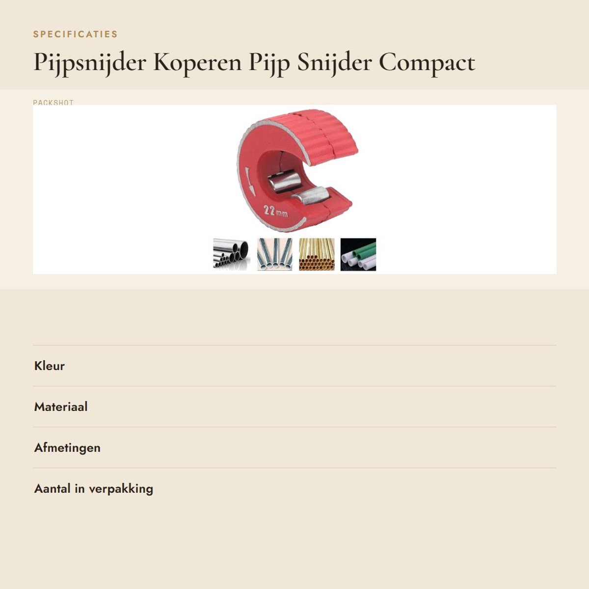 Dailygoods- Pijpsnijder Flexibel Ontwerp - Koperen/Aluminium Pijp - Zinklegering - Compact - Verwisselbaar Snijwiel - Eénhandige Bediening - Buizensnijder thumbnail 3