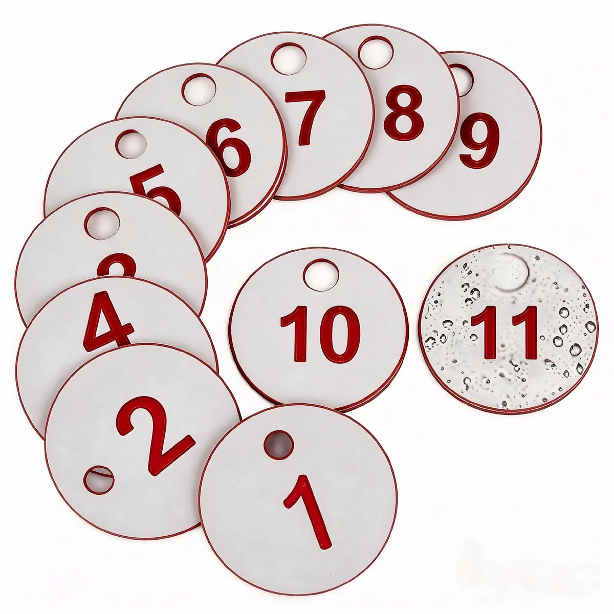Dailygoods- Nummerplaatjes Duurzaam - Gegraveerde Nummerschijven - 50 Stuks - ABS Materiaal - 4mm Gat - Voor Bijenteelt/Veehouderij - Identificatielabels