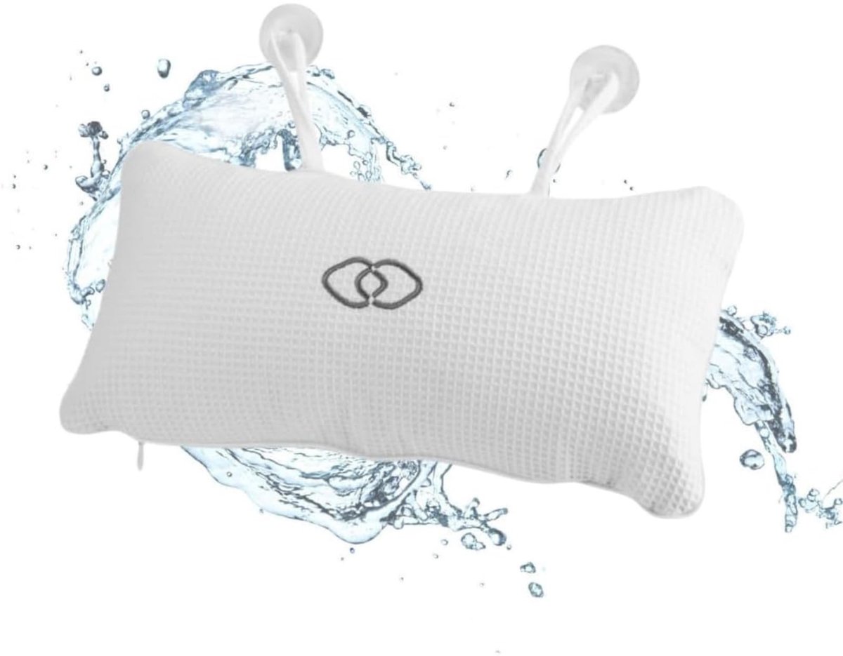 Dailygoods- Badkussen Antislip - Spa-Kussen - Zacht Badkussen - Ergonomisch - Wafelpatroon - 350 x 200 mm - Badmat