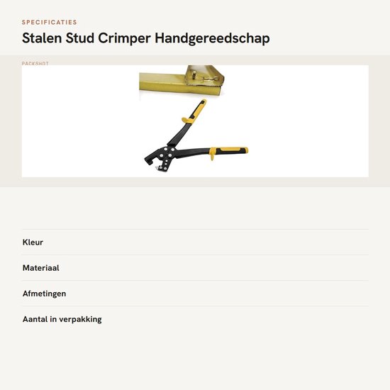 Dailygoods- Stud Crimper Antislip Handvat - Lichte Stalen Ponstang - Bevestigen van Stalen Kiel - Efficiënt Ontwerp - Comfortabele Grip - Krimptang van Dailygoods — afbeelding 3