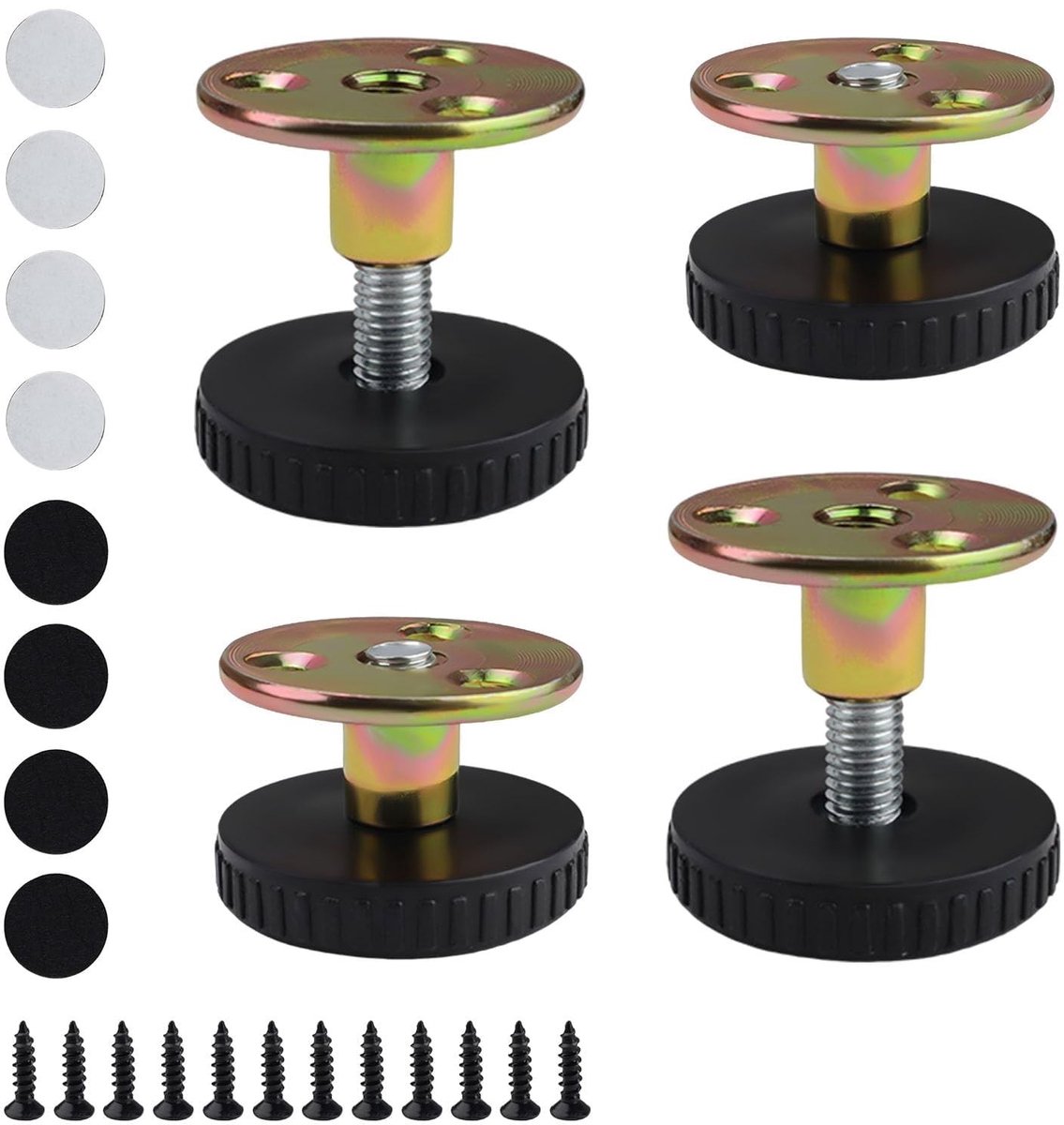 Dailygoods- Meubelpoten Verstelbaar 27-40 mm - Set van 4 - Dempingspads - Montageaccessoires - Geschikt voor Kast/Bedvoet/Bank/Tafels - Meubelsteunen