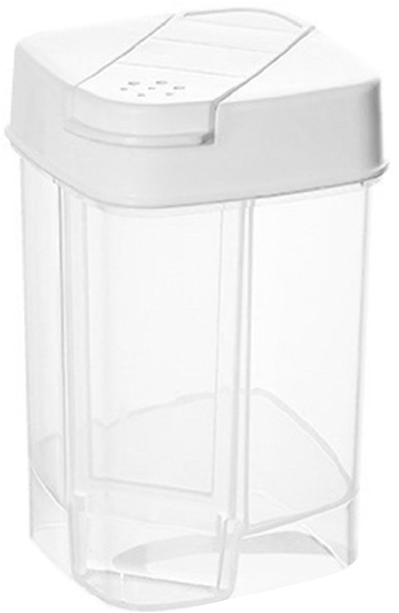 Dailygoods- Kruidendispenserpot Grootkorrelig Zout - Dubbel Open Deksel - Voedselklasse Plastic - Verzegeld Ontwerp - Keuken Accessoire - Gemakkelijk Uit te Gieten - Kruidenpot