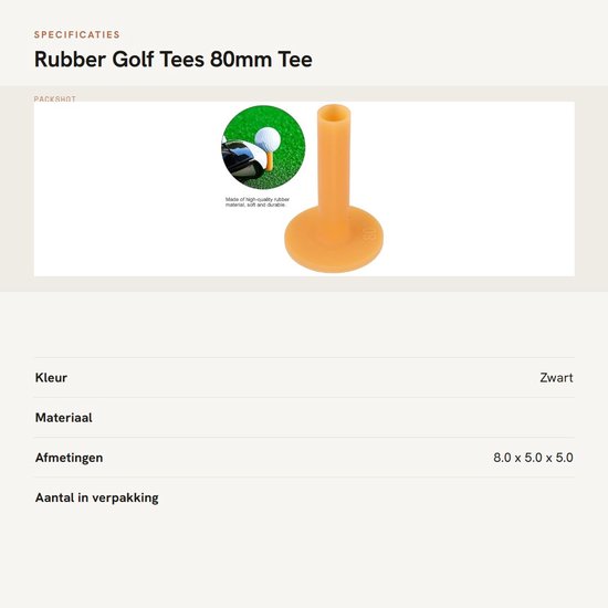 Rubber Golf Tees van 80mm voor Driving Range en Golf Oefeningen, Ideaal voor Precisie en Controle — afbeelding 4