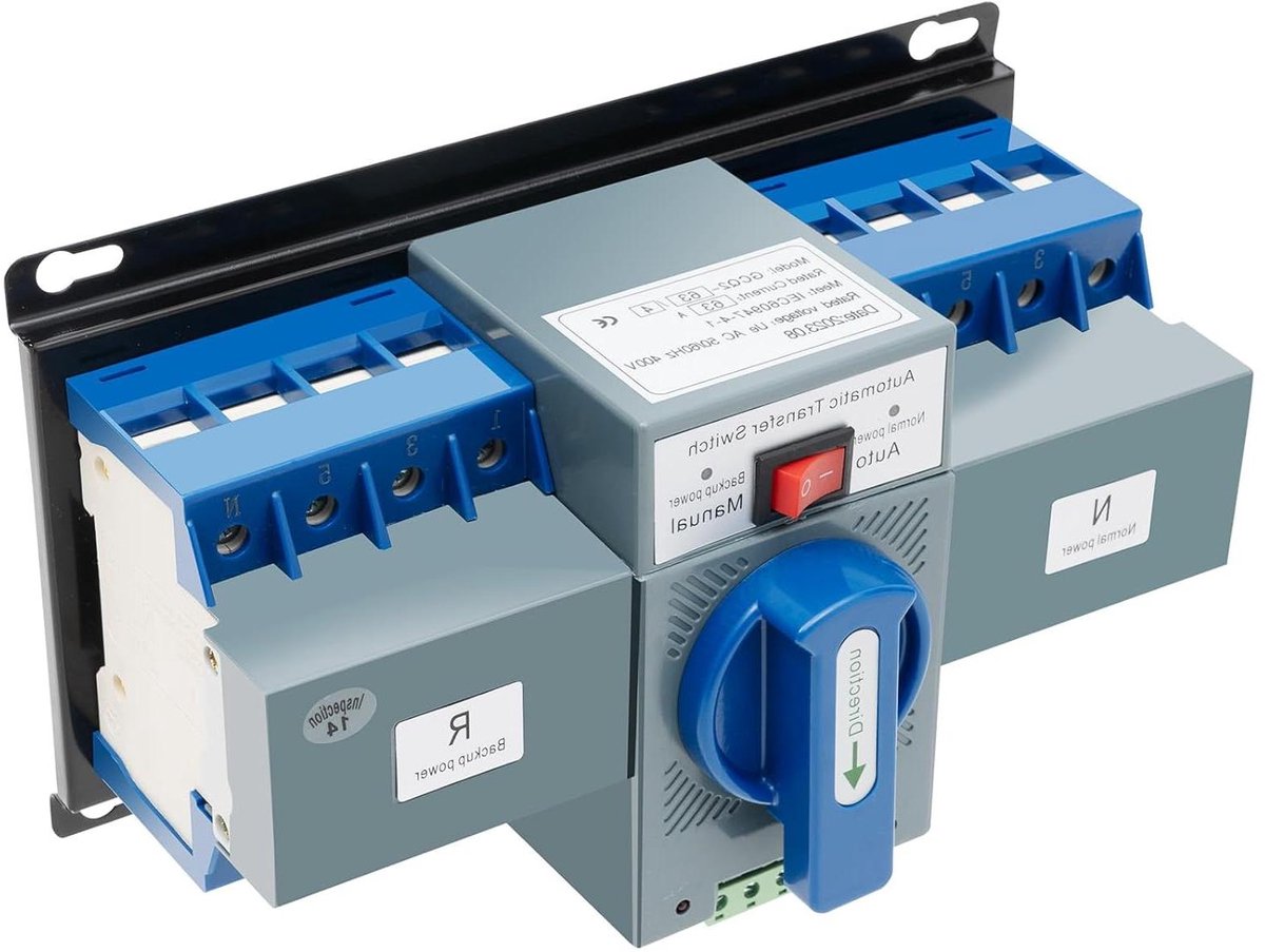 Emergency Power Switch, Dual Power, Automatic Transfer Switch, 4P 63A, for Homes or Public Places