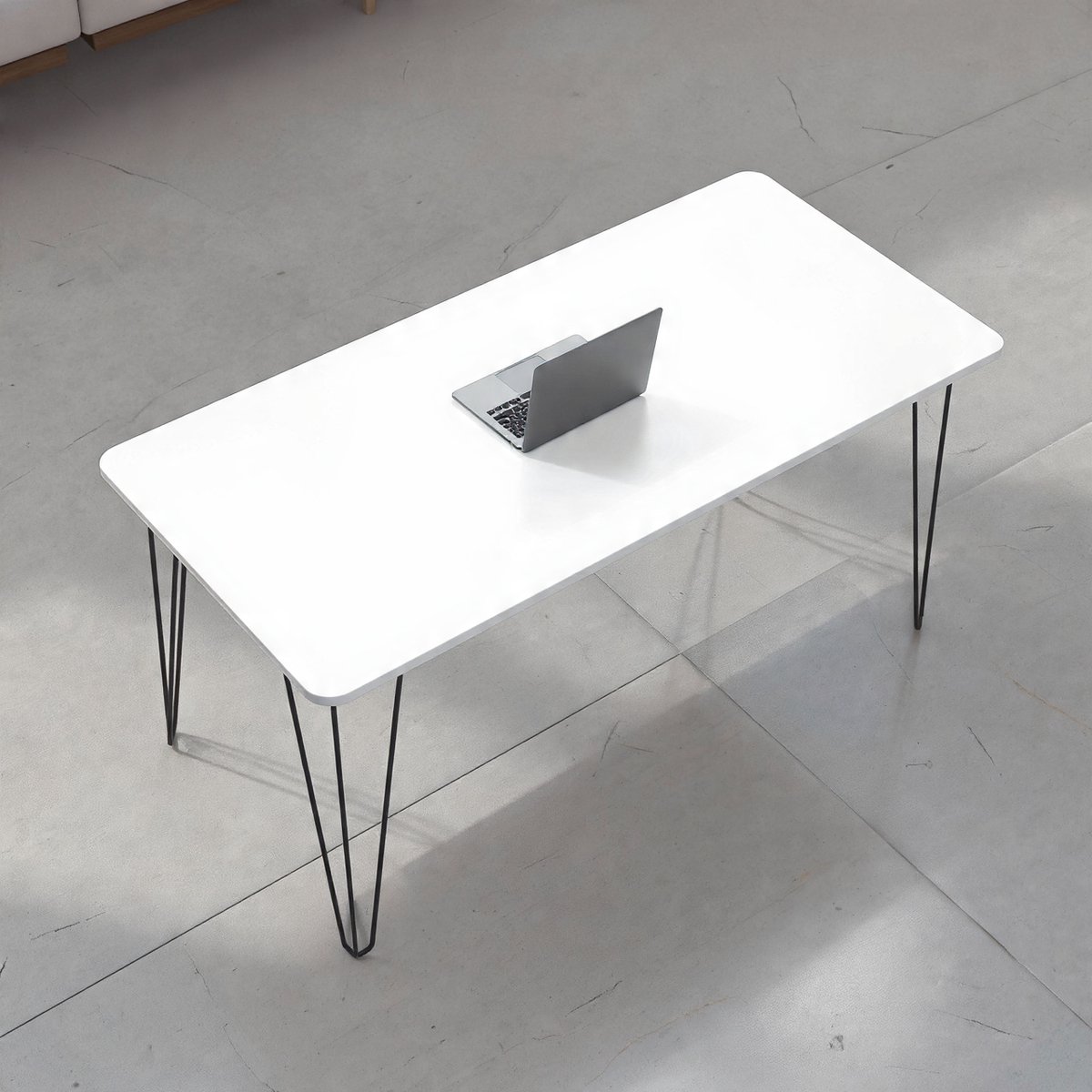 Bartafel 80 x 35 x 100 cm – Nordic Edge Hoge Statafel met Natuurlijke Boomrand, Smalle Witte Bartafel, Moderne Keukentafel, Ontbijttafel, Hoge Eettafel en Cafétafel Wit – Mobili Bell