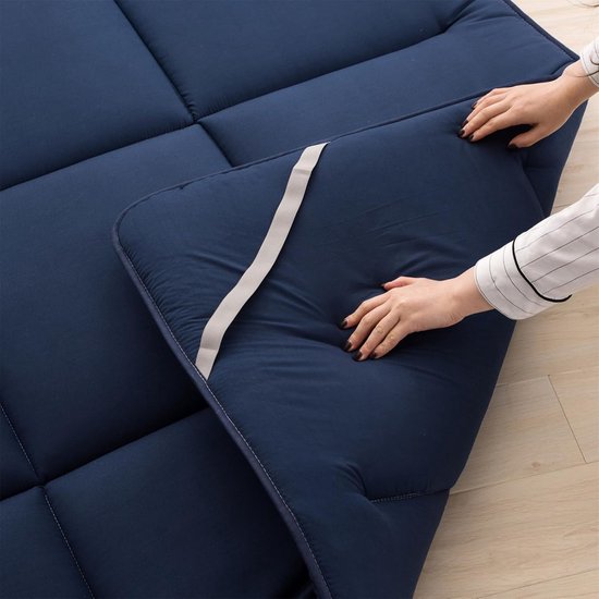 Japanse futonmatras - Opvouwbaar slaapbed - Comfortabel slapen - Traagschuim ondersteuning - 90 x 200 cm - Grijs — afbeelding 3