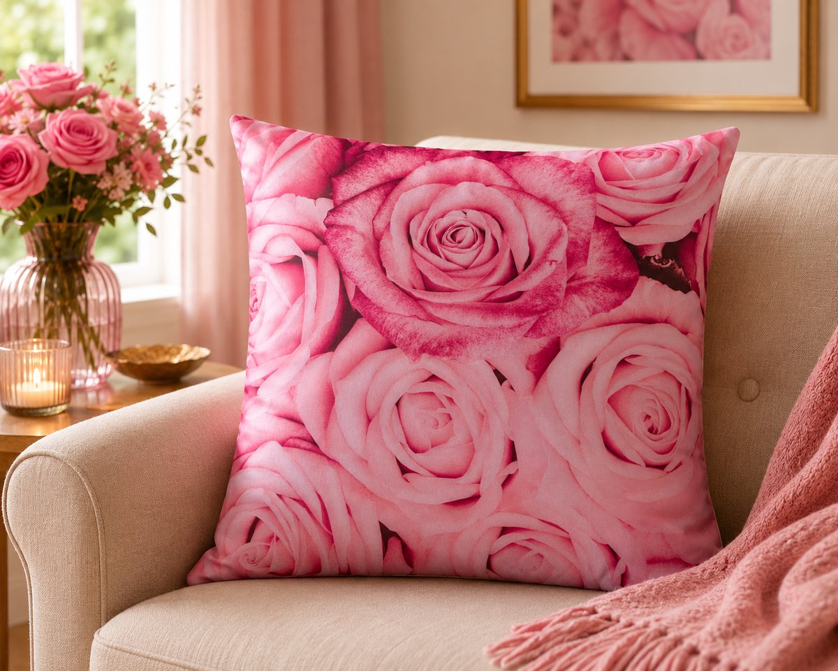 Rose Garden Collection kussenhoes - rozen - 45x45 cm