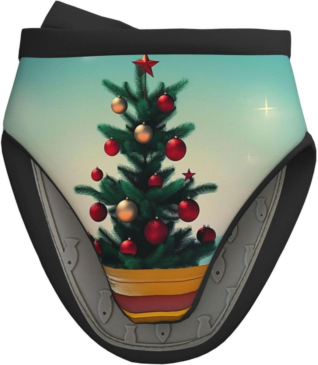 Mini siliconen ovenwanten paar antislip kerstboom - unieke en stijlvolle bakgeschenken, ideaal voor keukendecoratie en kookbenodigdheden, BBQ-hittebestendige handschoenen, 1 stuk