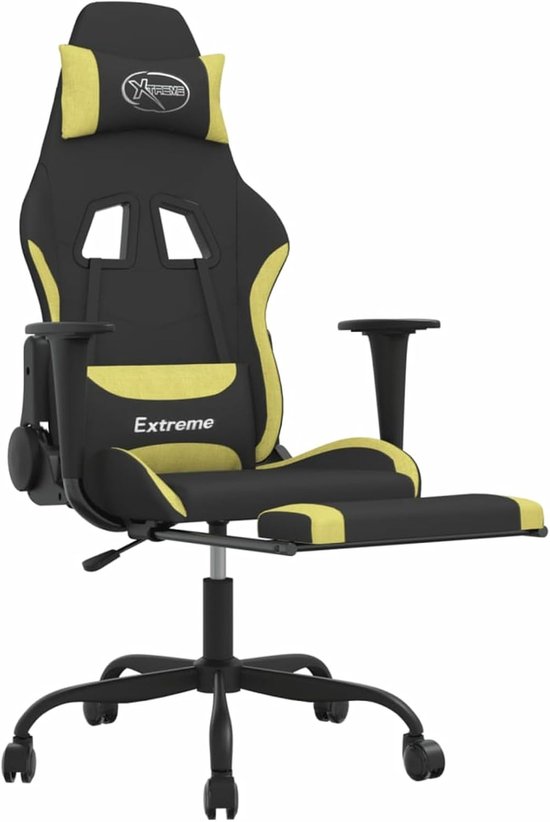 Leepesx Gaming Chair Massage and Footrest, Black and Light Green, Gaming Chairs, Economic Gaming Chair, Professional Gaming Chair (SPU: 345486) — afbeelding 3