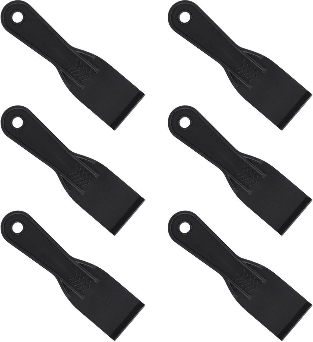 Dailygoods- Plamuurmes Set van 6 - Flexibele Plamuurmessen - Kunststof Schraper - Muurschraper - Reparatie Accessoire - 17,8 x 5 cm