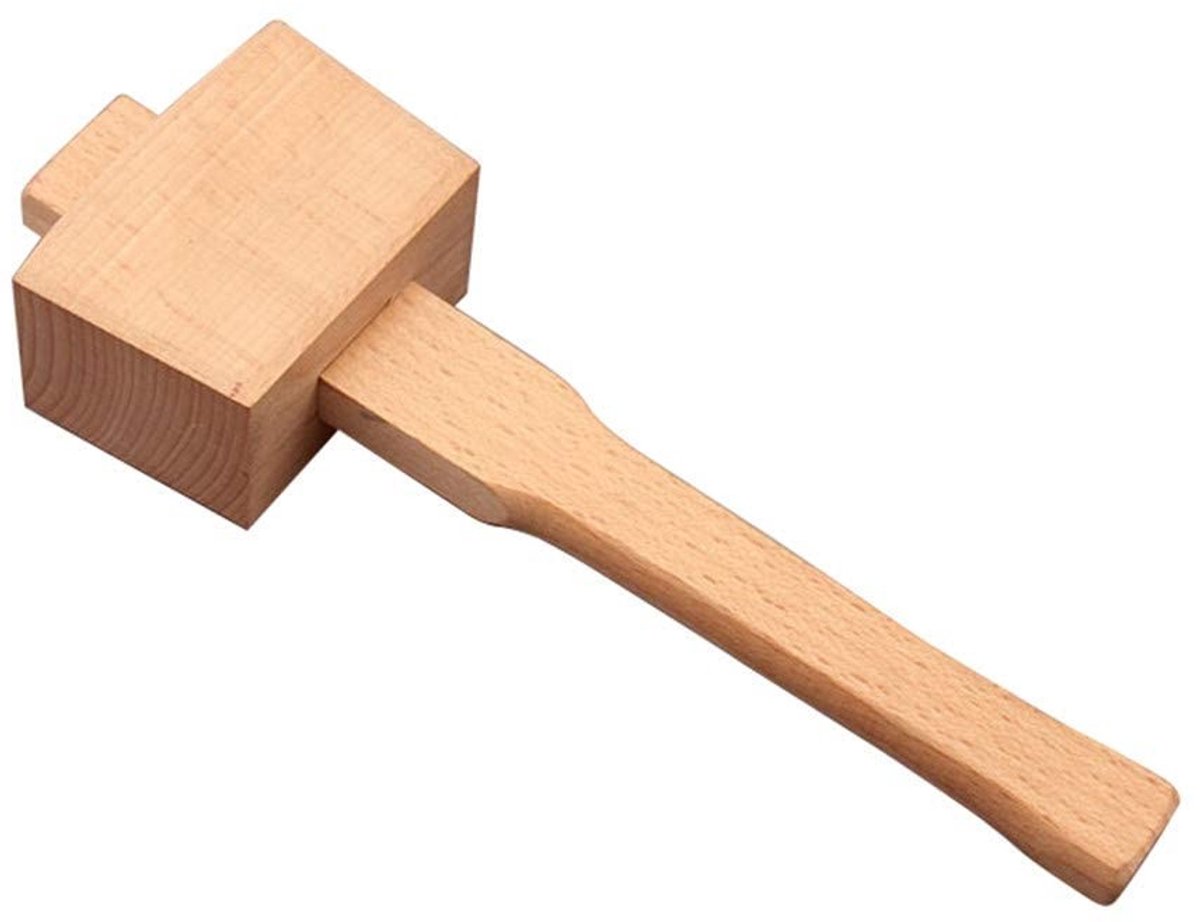 Dailygoods- Houthamer Beukenhout 245 mm - Professionele Houtbewerkingshamer - Houtbewerkingsgereedschap - DIY Timmerwerk - Geschikt voor Beitels - Voor Houten Meubels - Hamer