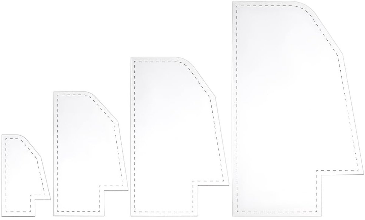 Dailygoods- Patroonsjabloon 4 Stuks - Doorzichtig Acryl - Meerdere Maten 9/14/18/22,1 cm - Duurzaam Knutselgereedschap - Voor Handgemaakte Tassen - Taspatroon