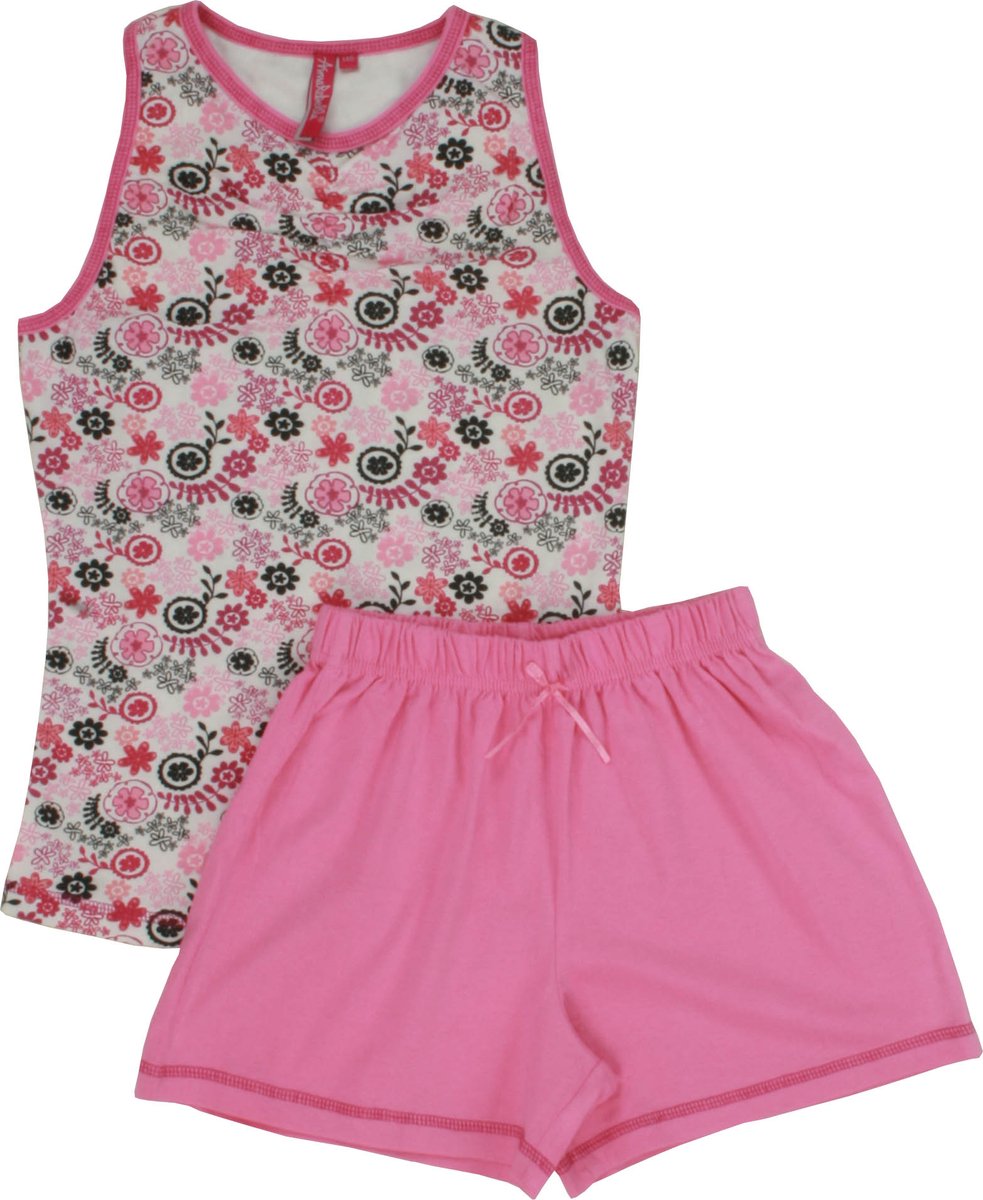 Annarebella Meisjes Shortama -100% Katoen-Roze - Maat 176