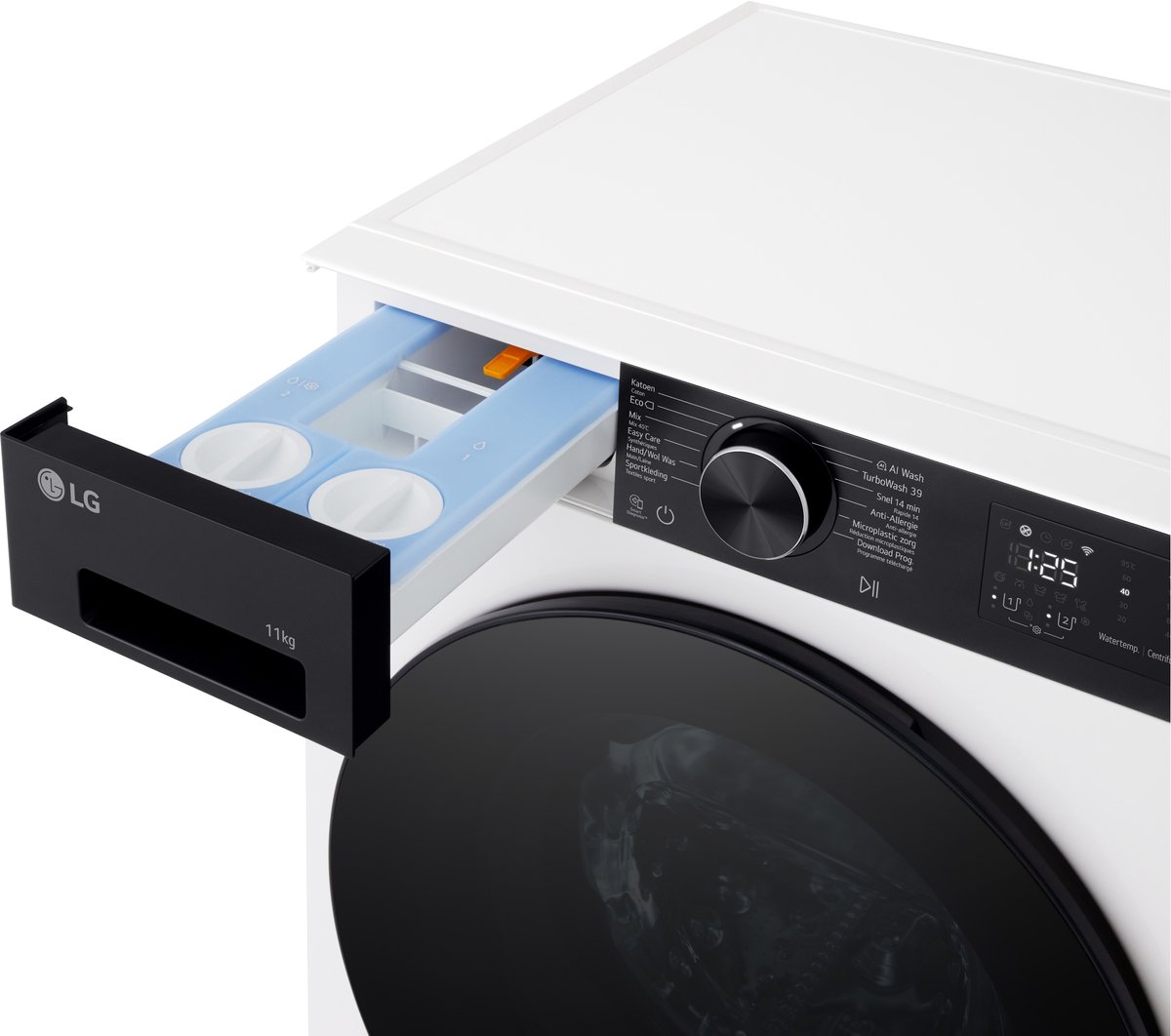 LG F4X5511THB wasmachine 11 kg met AI DD voor betere stofverzorging, TurboWash360˚ voor snel en grondig wassen in ca. 39 min, Steam verwijdert allergenen en bacteriën, ezDispense voor automatisch doseren. Energieklasse A thumbnail 6
