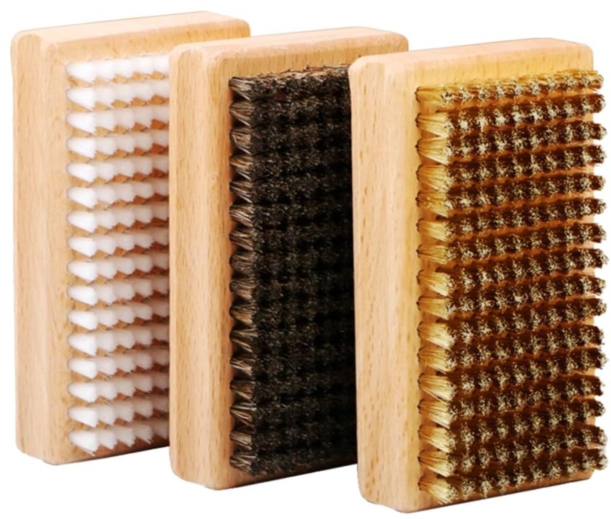 Dailygoods- Wasborstelset 3 Stuks - Nylon/Messing/Paardenhaar - Lichtgewicht Ontwerp - Krasbestendig - Gereedschap voor Waxen - Geschikt voor Outdoor-Ski's - Skiborstel