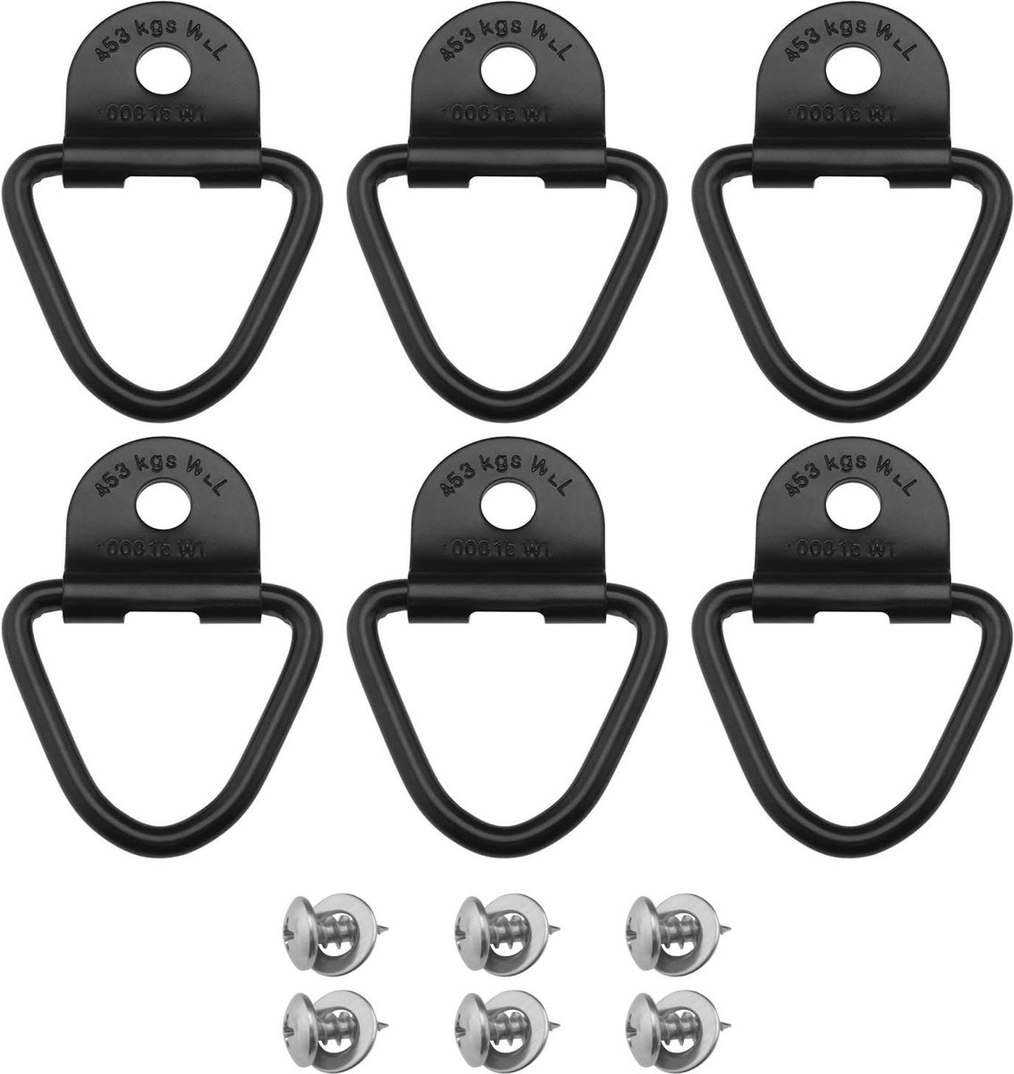 Dailygoods- Cargo Ankers Heavy Duty - V-Ringen - Roestvrij Staal - 6 Stuks - Anticorrosie - 453 kg Draagkracht - Vastbindring