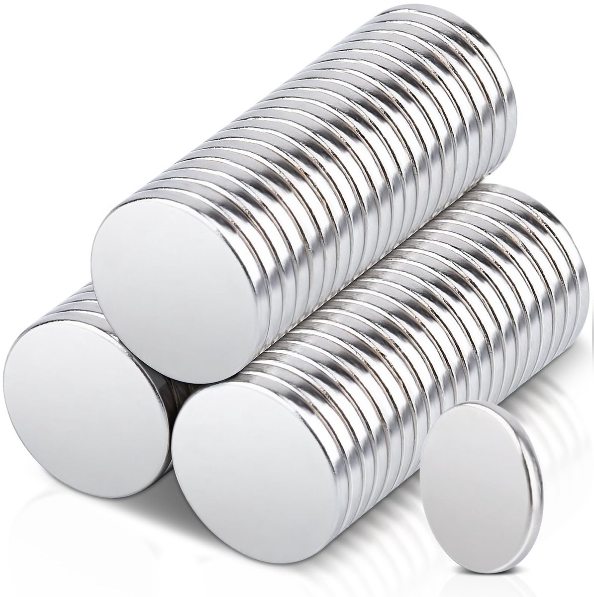 Dailygoods- Neodymium Magneten 60 Stuks - Kleine Sterke Magneten 12 x 1,5 mm - Ronde Magneten voor Koelkast - Magneten voor Whiteboard - Duurzaam en Ideaal voor Knutselwerk