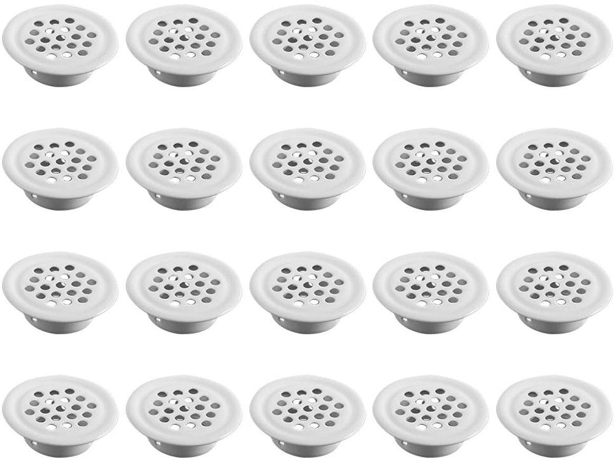 Dailygoods- Ventilatierooster Roestvrij Staal - 20 Stuks - Rond - Luchtrooster - Ventilatie - Duurzaam en Corrosiebestendig