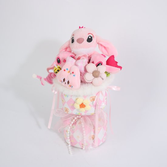 La Roselle Amsterdam Pink Alien Knuffel boeket - cadeauboeket — afbeelding 3