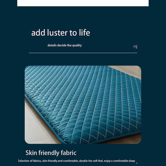 Vouwende Matras - Japanse Futon - Traditioneel Slapen - Traagschuim Middenlaag - 1.5 bij 2 meter - Niet gespecificeerd — afbeelding 5