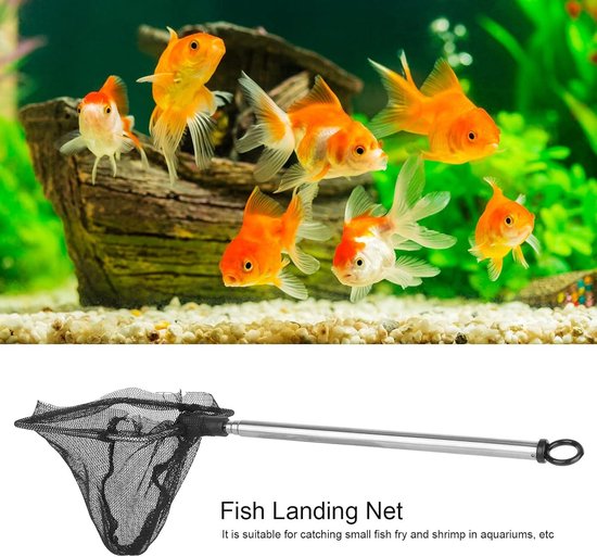 Schepnet Vierkant - Visnet Garnalennet - Aquarium Onderhoud - Verstelbare Telescopische Steel - 16 Cm Tot 44 Cm - Zwart — afbeelding 3