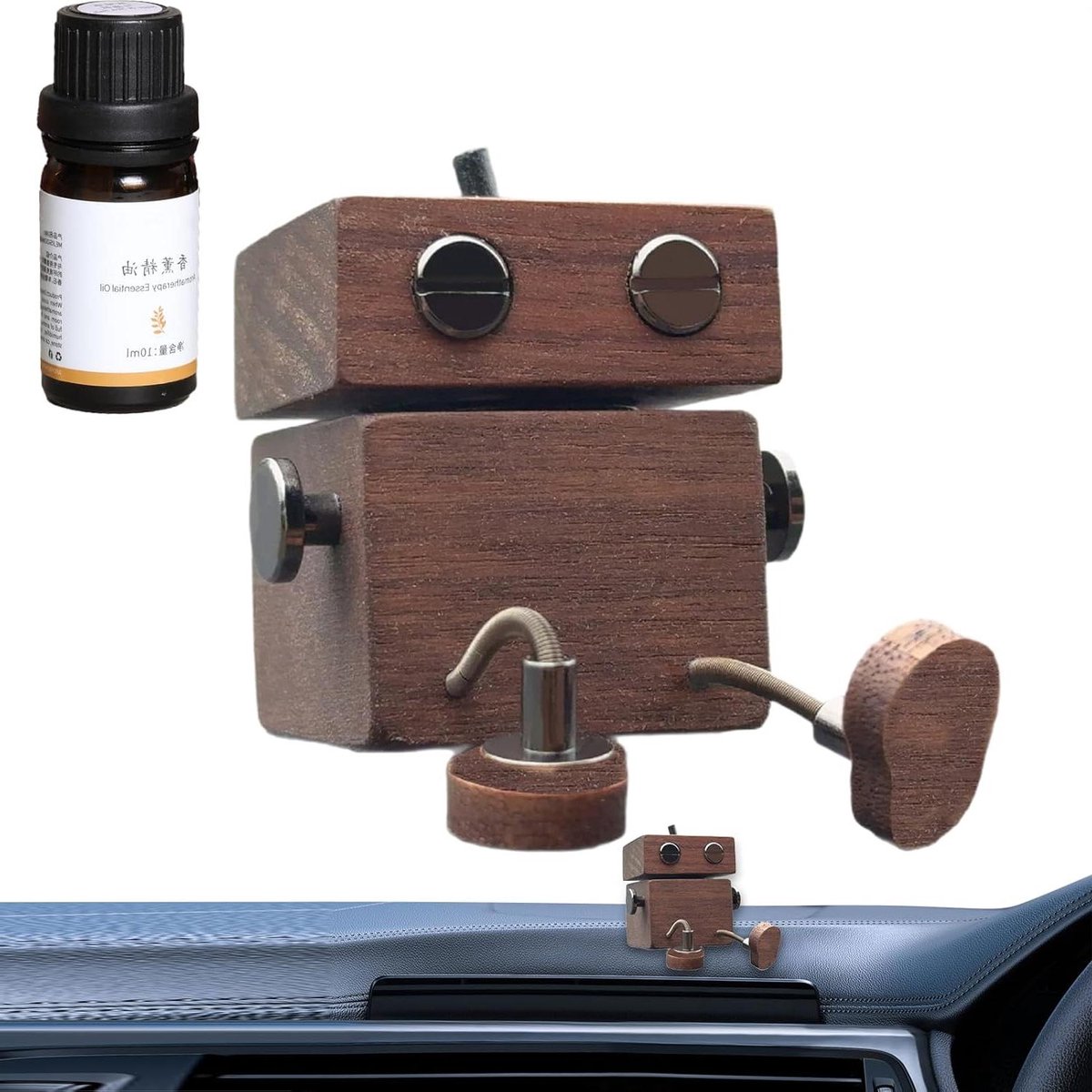 Luchtreiniger Hout - Auto Decoratie - Auto Interieur - Oscillerende Beweging - 5.7 cm - Houtkleur