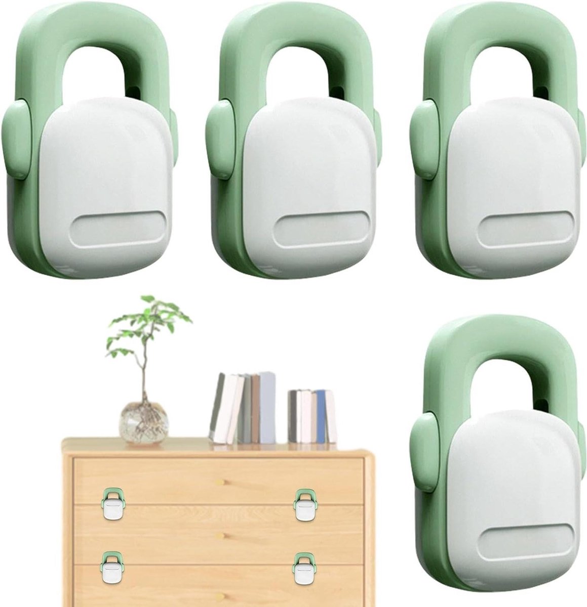 Kindersloten - Babybeveiliging Deursloten - Huis Beveiligen - Sleutelloos Ontwerp - 4 stuks - Wit