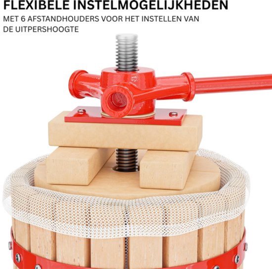 Thuys - Fruitpers - Elektrisch - Handmatig - Hout - Handmatige wijnpers met mand van 190x270 mm van Thuys — afbeelding 4