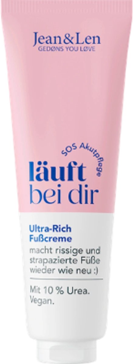 Voetcrème Ultra-Rich - Jean&Len | 1x 100 ml - Met 10 % Ureum | SOS Acute Verzorging - Vegan
